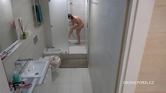 Hidden Camera Captures European Shower Voyeur