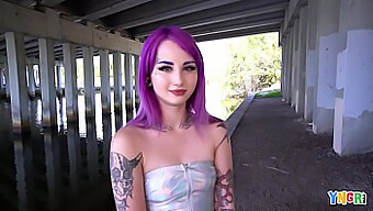 Alternative Teen With Purple Hair And Ink Gets Fucked Hard