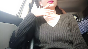 Friends Pleasure Each Other With A Handjob In A Car Outdoors